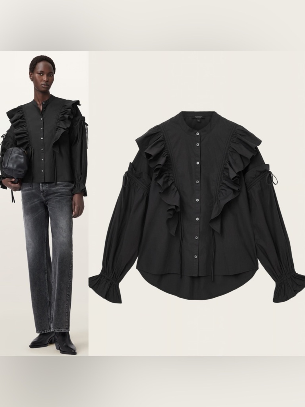 LULU RUFFLED COTTON SHIRT